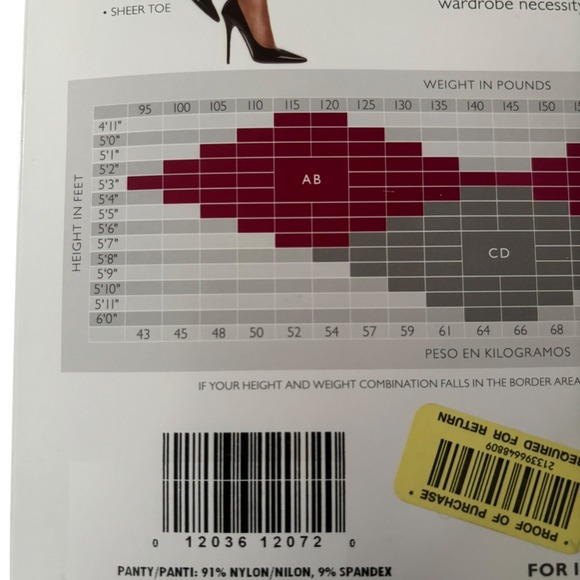 Hanes Silk Reflections Silky Sheer Pantyhose Tights Little‎ Color AB New - Picture 3 of 4